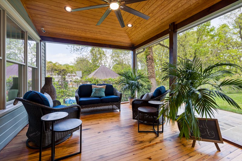 Outdoor living patio with seating in Riverside