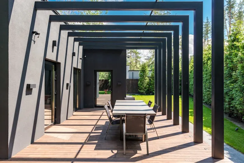 Patio with pergola and outdoor dining